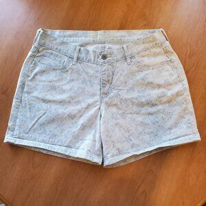 Old Navy Boyfriend Denim Railroad Stripe Shorts Floral Print 3 ½” Inseam - (8)